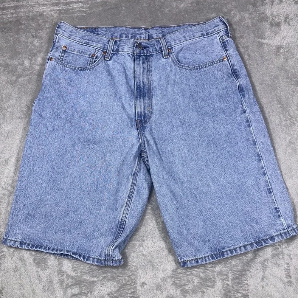 Levis‎ 469 Mens Loose Fit Denim Shorts Size 36 Blue Medium Wash Casual Jorts